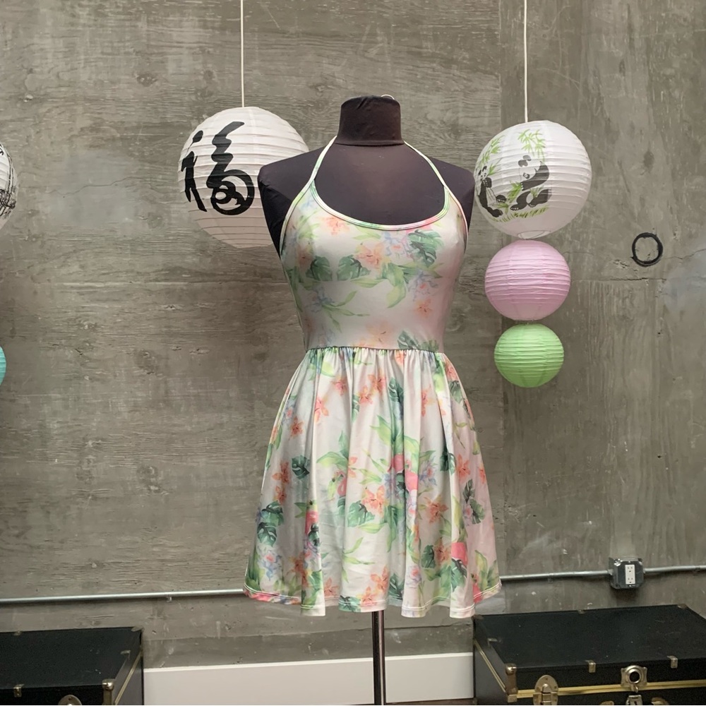 American Apparel Flamingo Print Skater Dress